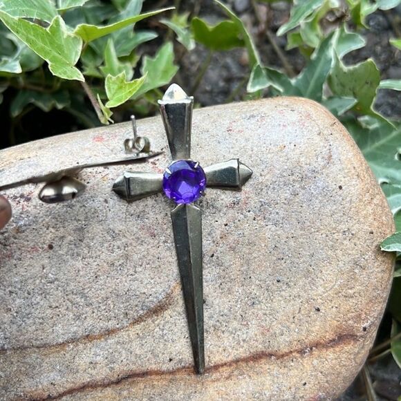 Fashion Earrings Bundles Set of 4 Cross Stone Boho Purple - Picture 5 of 5